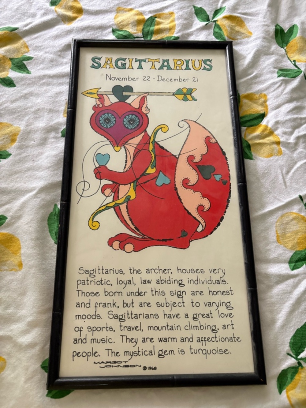 SAGITTARIUS Zodiac Horoscope Modern Pop Art Margot Johnson NY Vintage 1968 MCM